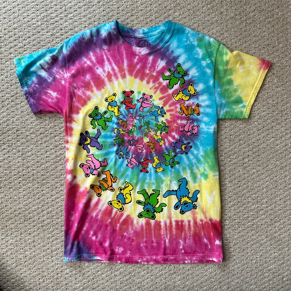 Grateful Dead Dancing Bears Spiral Rock Tie Dye T Shirt Size Medium